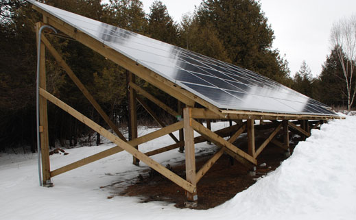 An image of a snow covered array for 230W PV panels